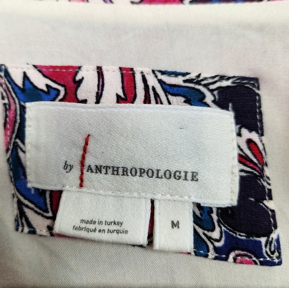 Anthropologie Spliced Floral Paisley Boho Peasant Flowy Tunic Dress Women Size M - Picture 9 of 11